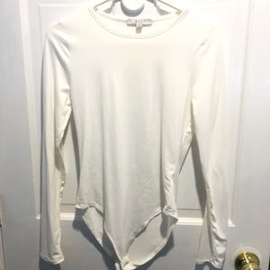 NWOT bright white bodysuit long sleeve